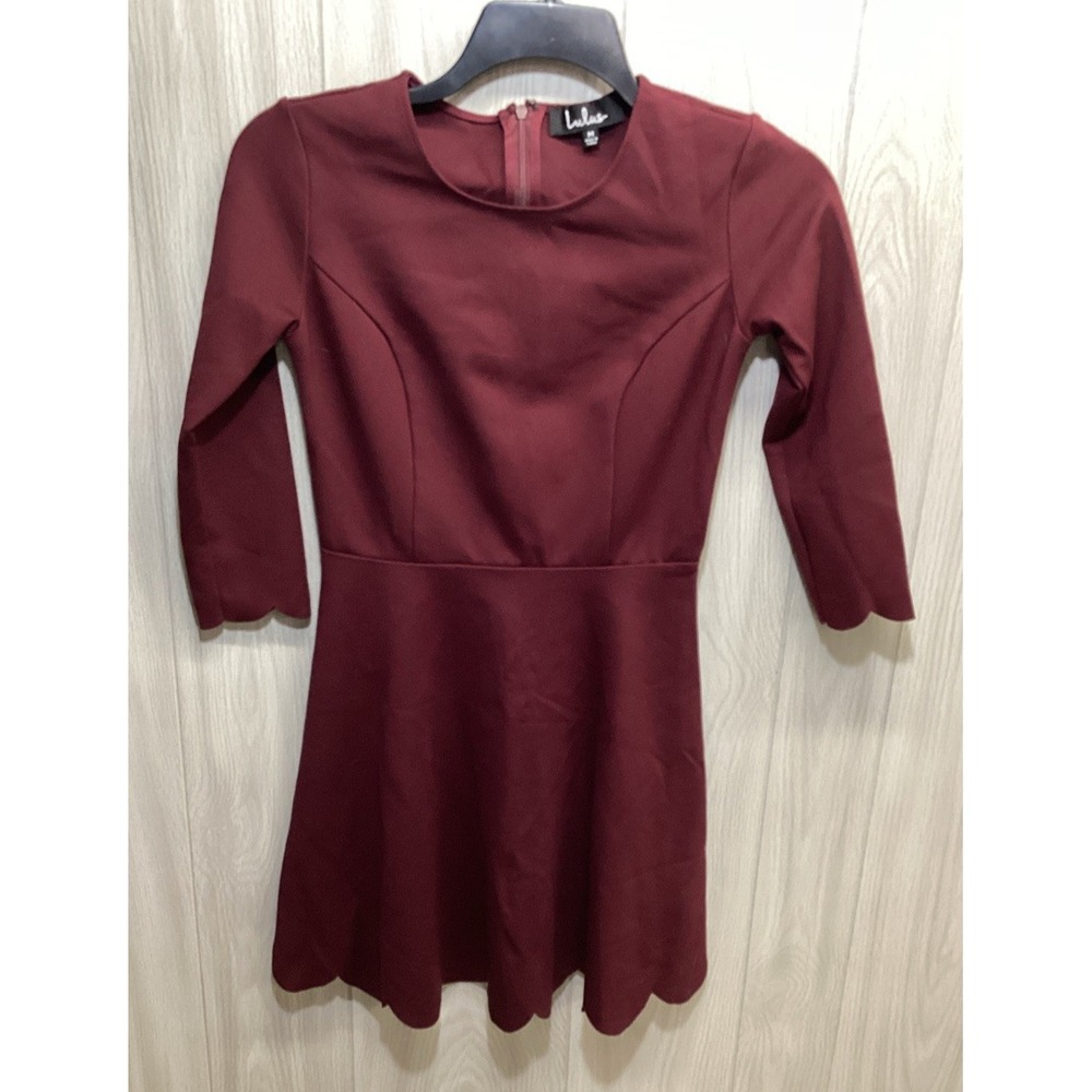 LULUS Women's (Size M) Long Sleeve Dress Maroon Rayon Nylon‎ Stretch